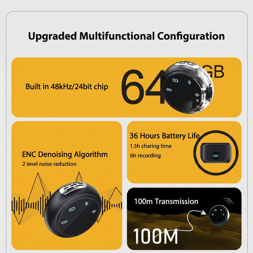 Collar Clip Button  Microphone