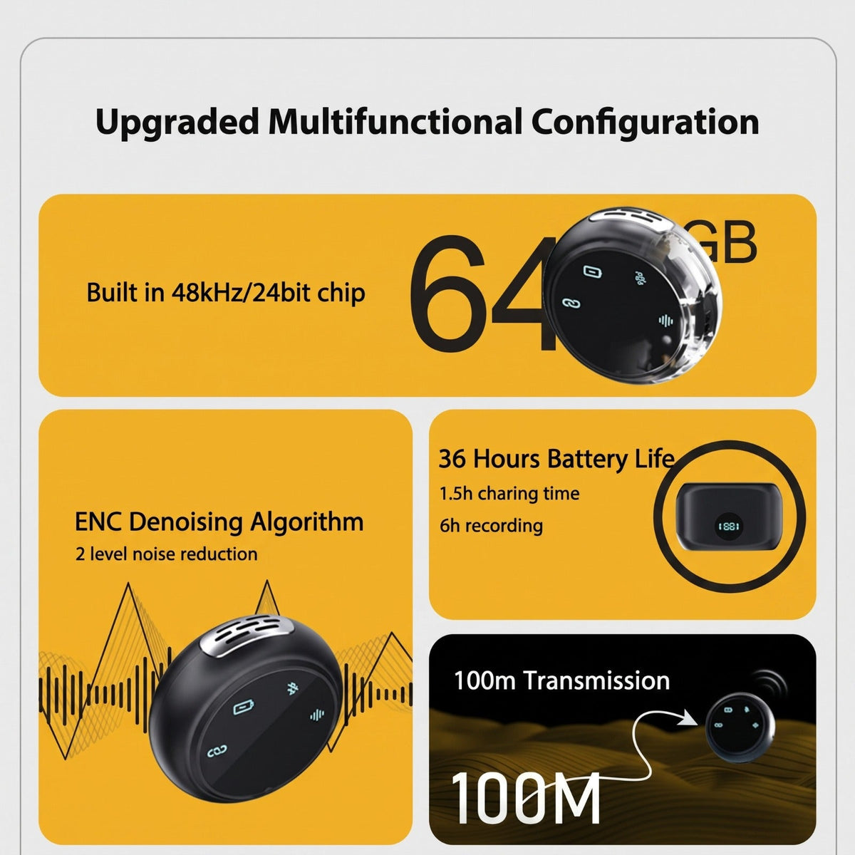 Collar Clip Button  Microphone